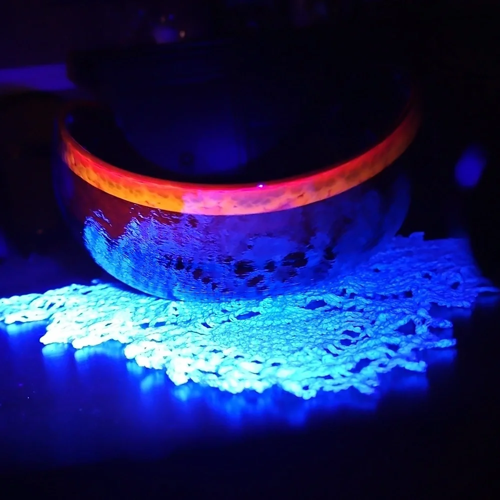 Artisan-crafted UV Reactive Italian Fiery Ruby Red Caldera Centerpiece